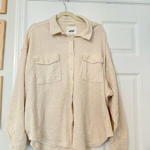 Aerie Cream Button-Up Shirt